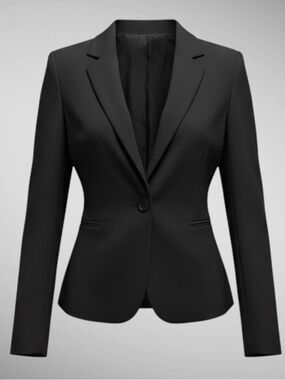 White House Black Market Women's Black Single-Button Tailored Blazer